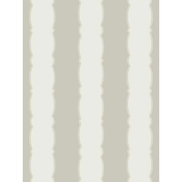 Scalloped Stripe Grey Wallpaper