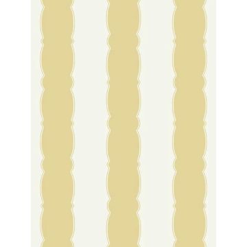 Scalloped Stripe Yellow Wallpaper