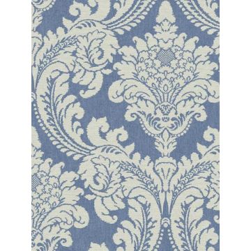 Tapestry Damask Blue Wallpaper