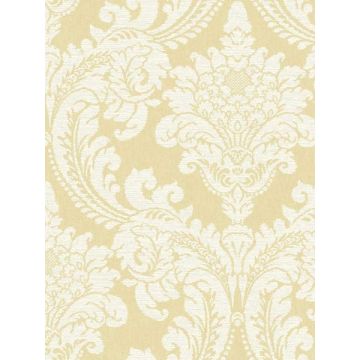 Tapestry Damask Yellow Wallpaper