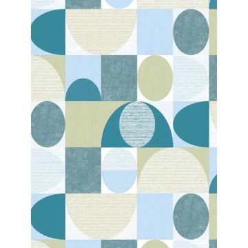 Geo Dom TurquoisLimBlue Wallpaper