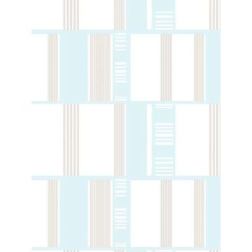 Grid Lock Duck Egg Taupe Wallpaper