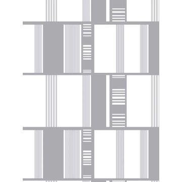 Grid Lock Metallic Silver Grey Wallpaper