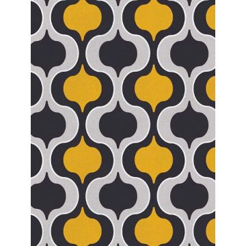Squeeze Black Yellow Grey Wallpaper