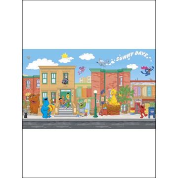Sesame Street XL 7 Panel Blue Mural