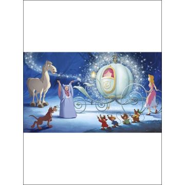 Cinderella Carriage XL 7 Panel Blue Mural