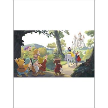 Snow White Happily Ever After 7 Panel Green Mural
