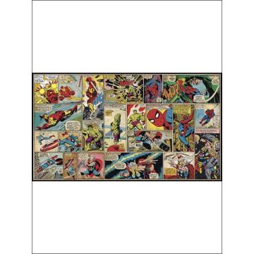 Marvel Comic Panel XL 7 Panel Red Mural
