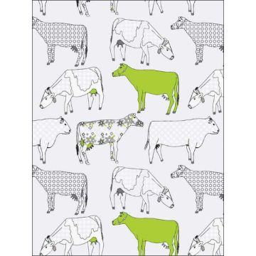 Cow Parade Green Black Wallpaper