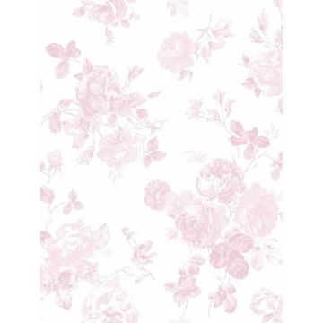 Everblooming Rosettes Peel and Stick Faded Pink Wallpaper
