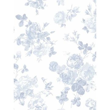 Everblooming Rosettes Peel and Stick Blue Wallpaper