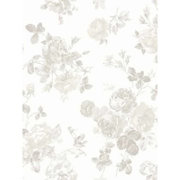 Everblooming Rosettes Peel and Stick Dove Wallpaper