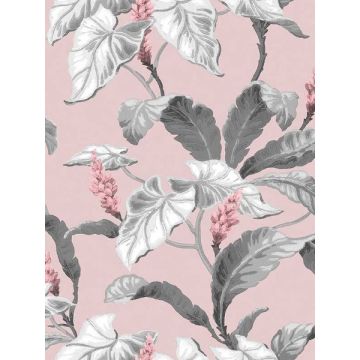 Meridian Parade Tropical Leaves Pink Wallpaper