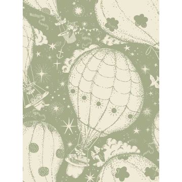 Ballongerna Green Wallpaper