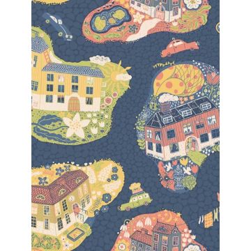 Staden Dark Blue Wallpaper