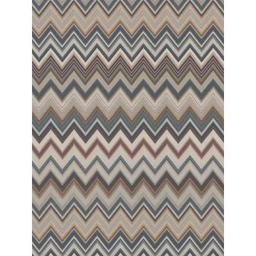 Happy Zigzag Green and Brown Wallpaper