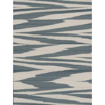 Flamed Zigzag Blue and Cream Wallpaper