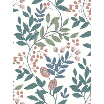 Eden Retreat Pink and Teal Wallpaper