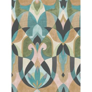 Malta Teal and Gold Wallpaper