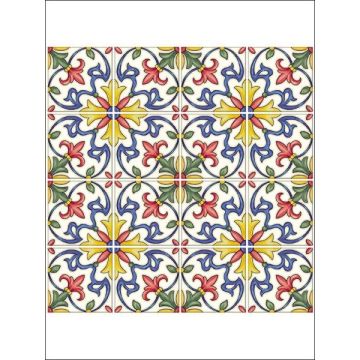 Tuscan Tile Peel and Stick Backsplash Tiles Multicolor Wallpaper