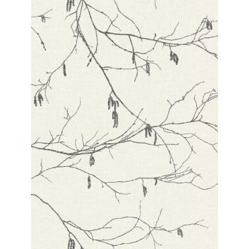 Winter Branches White Wallpaper