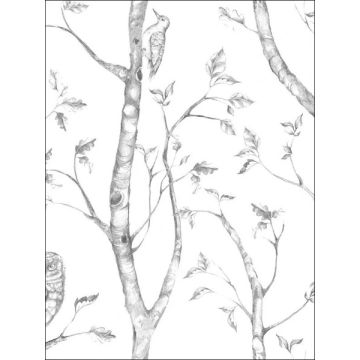 Woods Peel and Stick Grey Wallpaper