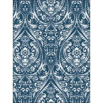 Bohemian Damask Peel and Stick Indigo Wallpaper