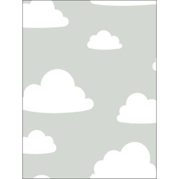 Clouds Peel and Stick Grey Wallpaper
