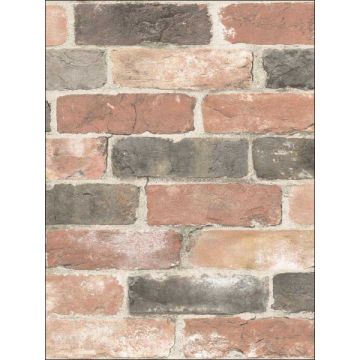 Newport Reclaimed Brick Peel and Stick Multicolor Wallpaper