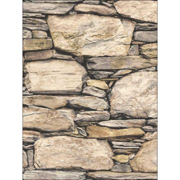 Hadrian Stone Wall Peel and Stick Neutral Wallpaper