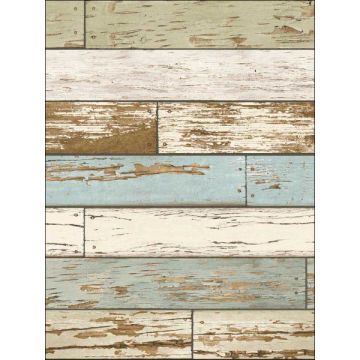 Old Salem Vintage Wood Peel and Stick Multicolor Wallpaper