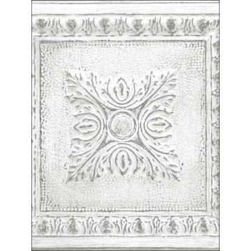 Reclaimed Tin Peel and Stick White Wallpaper