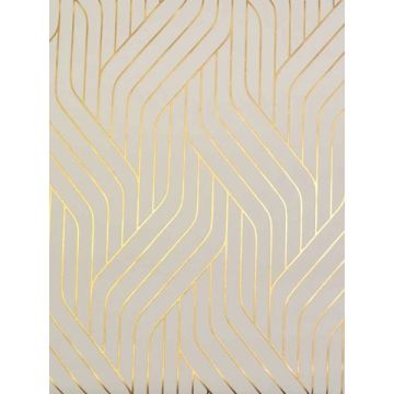 Ebb and Flow Almond and Gold Wallpaper