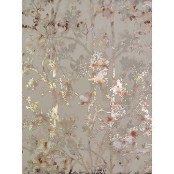 Shimmering Foliage Khaki Wallpaper