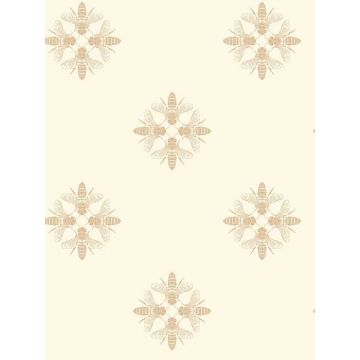 Honey Bee Gold and Cream Wallpaper