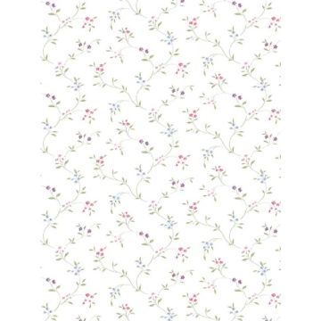 Small Floral Trail Pink Blue Green Purple Wallpaper