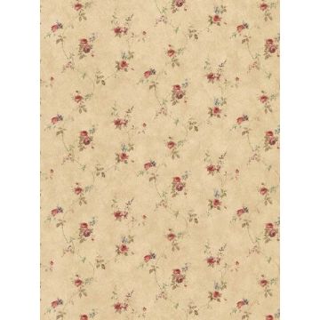 Lauras Trail Dk Beige Red Green Blue Wallpaper