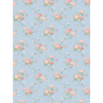 Mini Hydrangea Trail Blue Pink Green Wallpaper