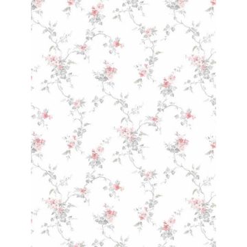 Ivy Trial Pink Grey Beige Wallpaper