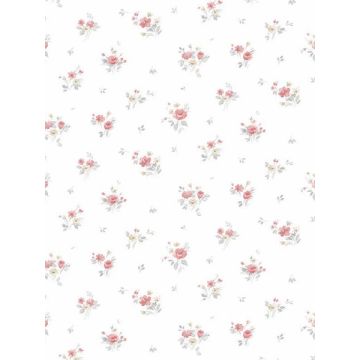 Rainbow Floral Pink Grey Beige Wallpaper