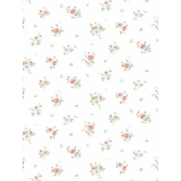 Rainbow Floral Pink Turquoise Green Wallpaper