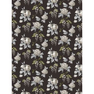 Mini Rose Black Grey Olive Wallpaper