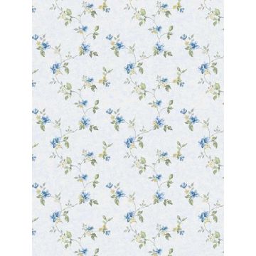 Mini Floral Trail Blue Green Wallpaper