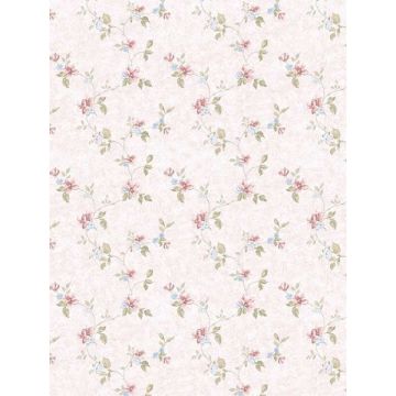 Mini Floral Trail Pink Blue Green Wallpaper