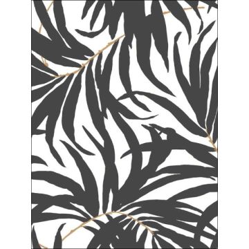 Bali Leaves Peel and Stick Black Wallpaper