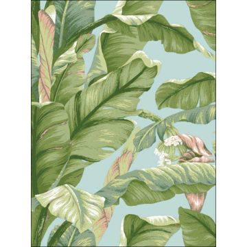 Banana Leaf Peel and Stick Blue and Green Wallpaper
