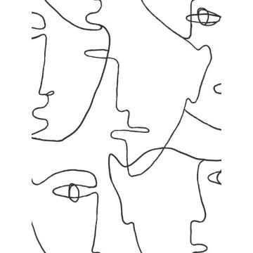 Pablo Portraits Peel and Stick Black Wallpaper