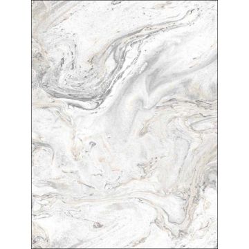 Oil and Marble Peel and Stick White and Grey Wallpaper