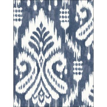 Hawthorne Ikat Peel and Stick Blue Wallpaper