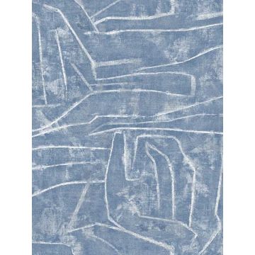 Urban Chalk Peel and Stick Blue Wallpaper